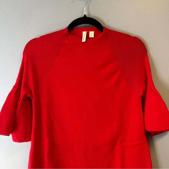 Anthropologie Sweater MOTH Red Anais Bell Sleeve Sweater Sz S EUC - Picture 5 of 9